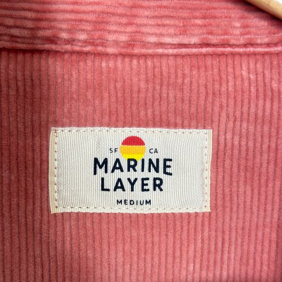 MARINE LAYER Carrie Corduroy Shirt Jacket Brick Dust Pink Sz M {HH28} - Picture 4 of 5